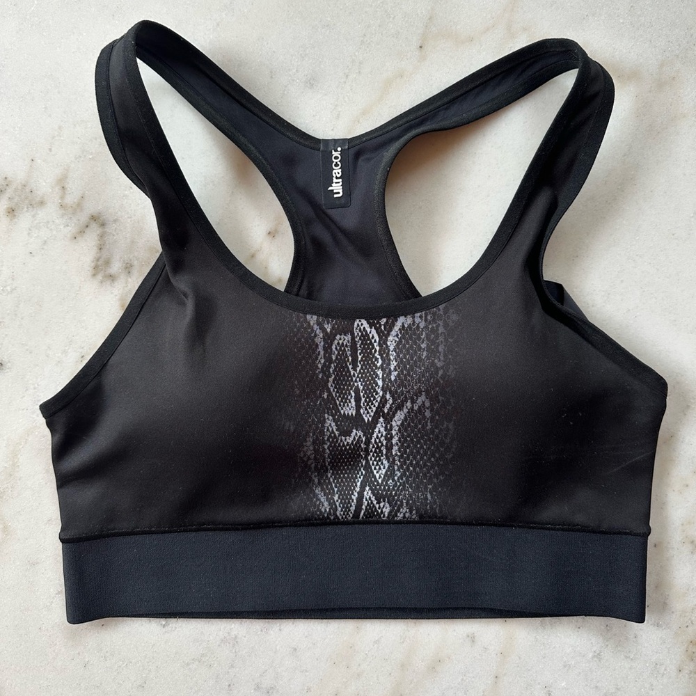 Ultracor Black Sports Bra with Snake Print | Ultracor sports bra top | Ultracor